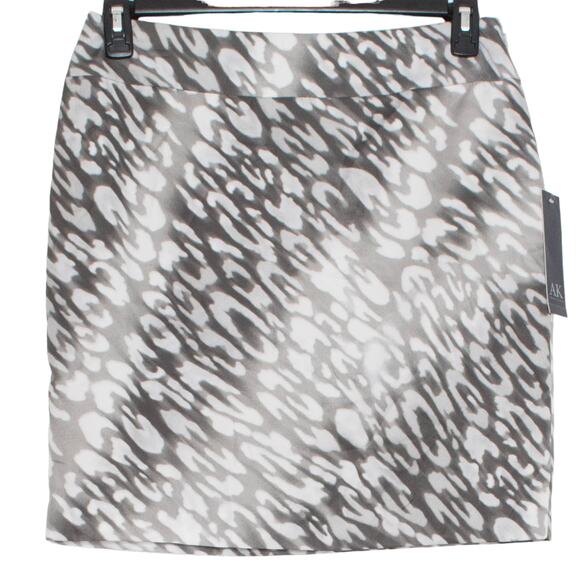 NWT Anne Klein Skirt Leopard Pencil Straight Y2K Minimalist Corporate Gray 8 - Picture 1 of 5